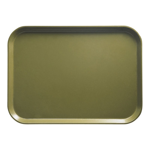 Cambro 2632428 10.44" x 12.75" Olive Green GN.5 Size Rectangular Fiberglass Metric Camtray - 12/Case