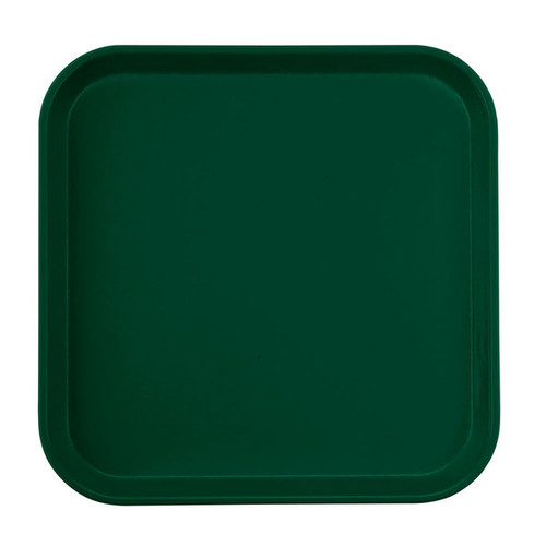 Cambro 1313119 13" x 13" Sherwood Green Square Fiberglass Metric Camtray - 12/Case