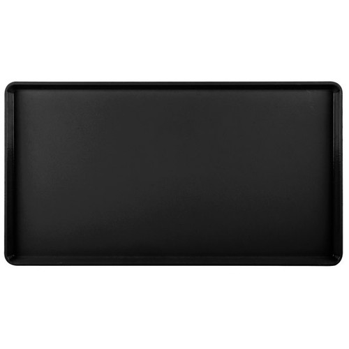 Cambro 1222D110 12" X 22" Rectangular Black Dietary Tray - 12/Case