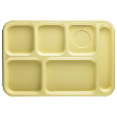 Cambro 10146CW145 10" x 14" Yellow Polycarbonate Rectangular Camwear School Tray - 24/Case
