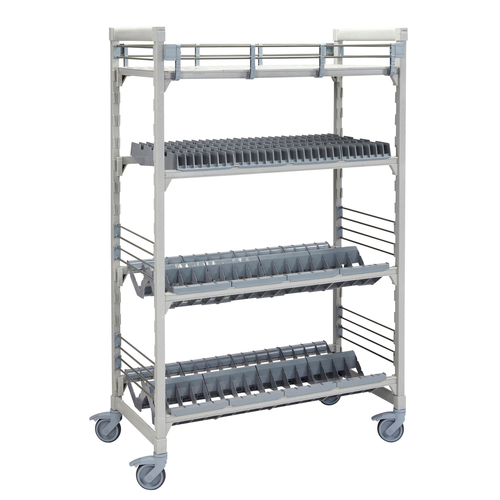 Cambro CPMU244875D1PKG 48" W x 24" D x 75" H Speckled Gray Plastic 4 Tiers Camshelving Mobile Drying/Storage Rack