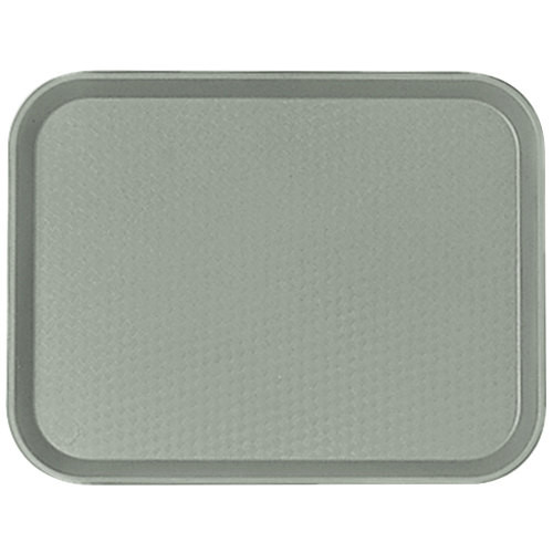 Cambro 1014FF107 10.44" x 13.56" Pearl Gray Rectangular Polypropylene Rigid Bottom Textured Surface Fast Food Tray