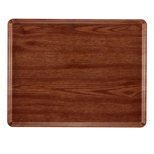 Cambro 1216D309 12" X 16" Rectangular Java Teak Dietary Tray - 12/Case