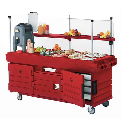 Cambro KVC854158 Hot Red with 4 Pan Wells CamKiosk Cart