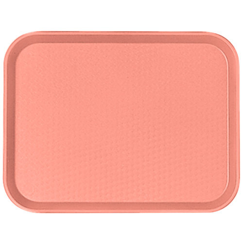 Cambro 1014FF409 10.44" x 13.56" Blush Rectangular Polypropylene Rigid Bottom Textured Surface Fast Food Tray - 24/Case