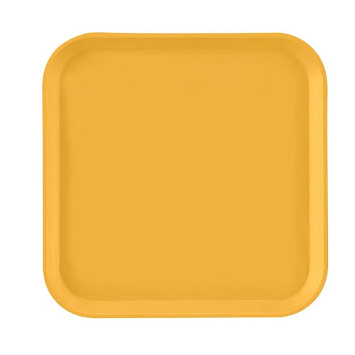 Cambro 1313171 13" x 13" Tuscan Gold Square Fiberglass Metric Camtray - 12/Case