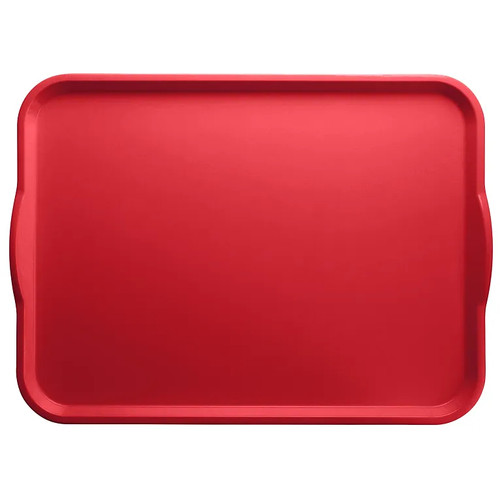 Cambro 1418H510 14" X 18" Rectangular Signal Red Camtray Dietary Tray - 12/Case