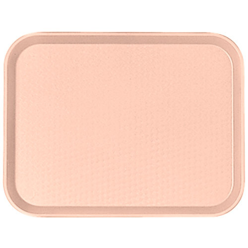 Cambro 1014FF106 10.44" x 13.56" Light Peach Rectangular Polypropylene Rigid Bottom Textured Surface Fast Food Tray