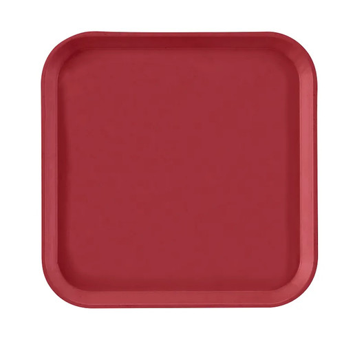 Cambro 1313221 13" x 13" Ever Red Square Fiberglass Metric Camtray - 12/Case