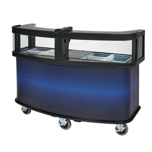 Cambro CVC75W10 75" W x 33.5" D x 53.13" H Blue Wrap Polyethylene Open Well Design Vending Cart
