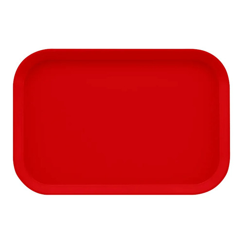Cambro 1116510 10" x 15" Signal Red Fiberglass Rectangular Camtray - 24/Case