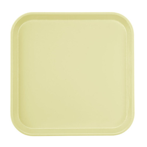 Cambro 1313536 13" x 13" Lemon Chiffon Square Fiberglass Metric Camtray - 12/Case