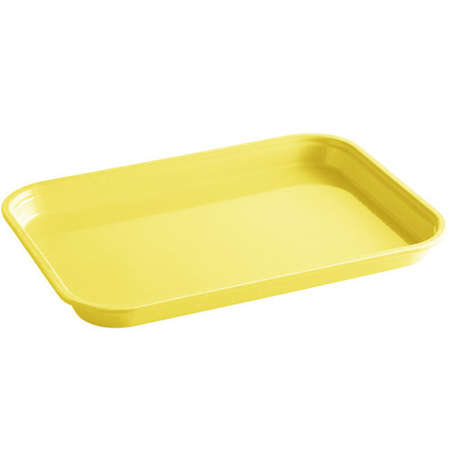 Cambro 913MT145 8 7/8" x 12 3/4" x 1" Yellow Rectangular Fiberglass Market Display Tray - 12/Case