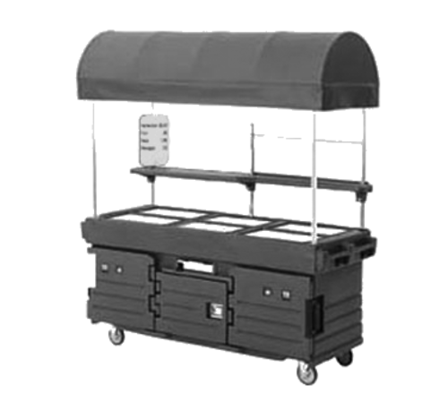 Cambro KVC856C191 Granite Green with 6 Pan Wells and Canopy CamKiosk Cart