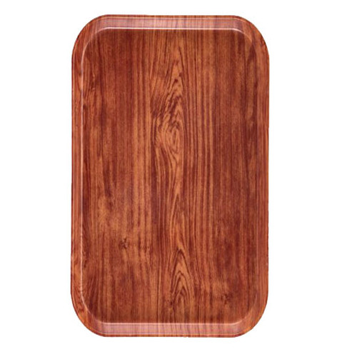 Cambro 1219D309 12" X 19" Rectangular Java Teak Dietary Tray - 12/Case