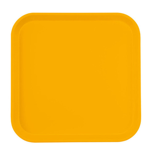 Cambro 1313504 13" x 13" Mustard Square Fiberglass Metric Camtray - 12/Case