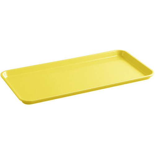Cambro 918MT145 8 11/16" x 18" x 13/16" Yellow Rectangular Fiberglass Market Display Tray - 12/Case