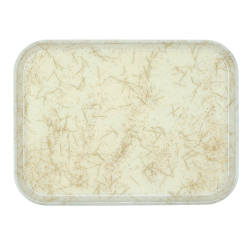 Cambro 3046526 11.81" x 18.13" Galaxy Antique Parchment Gold Rectangular Fiberglass Metric Camtray - 12/Case