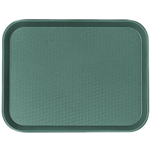 Cambro 1014FF119 10.44" x 13.56" Sherwood Green Rectangular Polypropylene Rigid Bottom Textured Surface Fast Food Tray