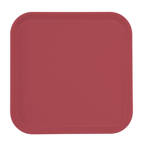 Cambro 1313410 13" x 13" Raspberry Cream Square Fiberglass Metric Camtray - 12/Case