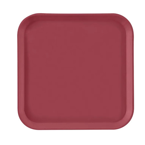 Cambro 1313410 13" x 13" Raspberry Cream Square Fiberglass Metric Camtray - 12/Case