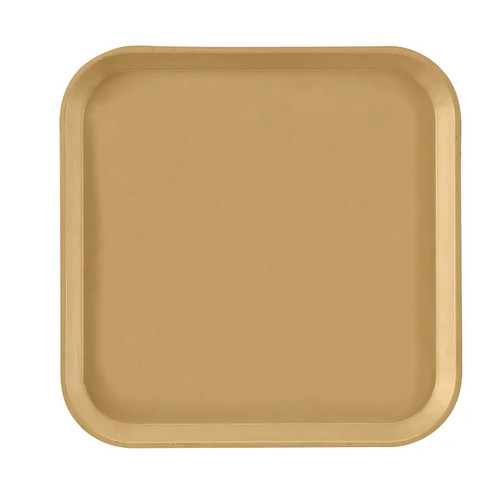 Cambro 1313514 13" x 13" Earthen Gold Square Fiberglass Metric Camtray - 12/Case