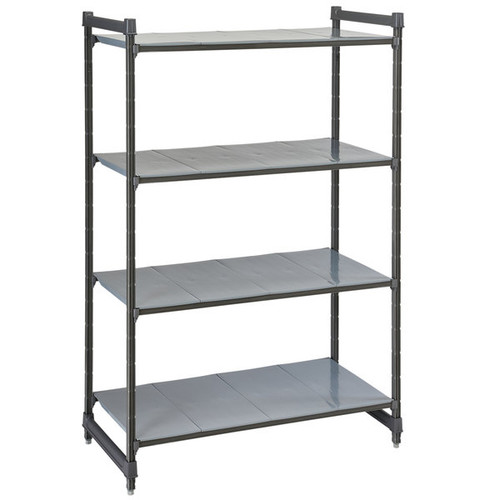 Cambro CBU244872S4580 48" W x 24" D x 72" H 4 Shelves Brushed Graphite Solid Camshelving Basics Plus Starter Unit