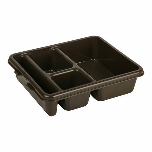 Cambro 9114CP167 9" x 11" Brown Co-Polymer Rectangular Meal Delivery Tray - 24/Case