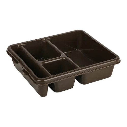Cambro 9114CP167 9" x 11" Brown Co-Polymer Rectangular Meal Delivery Tray - 24/Case