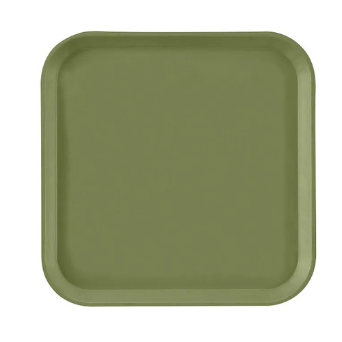 Cambro 1313428 13" x 13" Olive Green Square Fiberglass Metric Camtray - 12/Case