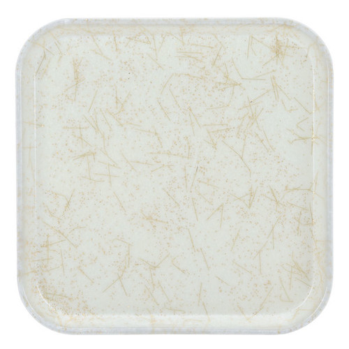 Cambro 1313526 13" x 13" Galaxy Antique Parchment Gold Square Fiberglass Metric Camtray - 12/Case