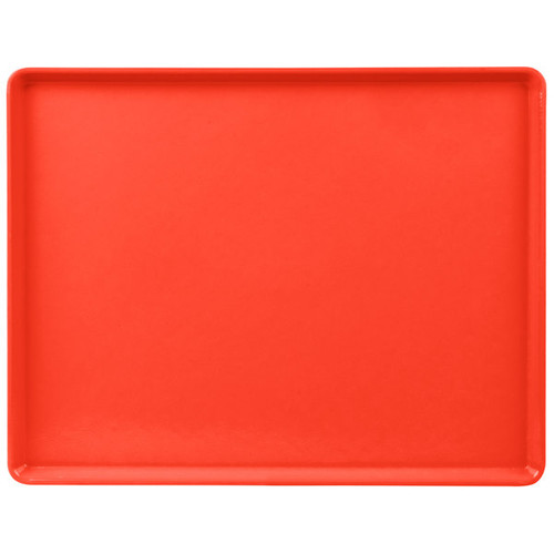 Cambro 1418D510 14" X 18" Rectangular Signal Red Dietary Tray - 12/Case