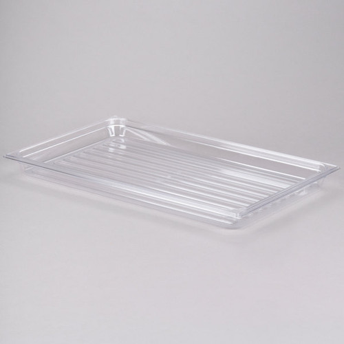 Cambro DT1220CW135 12" x 20" Clear Rectangular Polycarbonate Display Tray