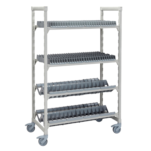 Cambro CPMU244875D3PKG 48" W x 24" D x 75" H Speckled Gray Plastic 4 Tiers Camshelving Mobile Drying/Storage Rack