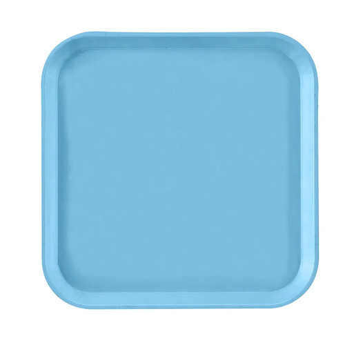 Cambro 1313518 13" x 13" Robin Egg Blue Square Fiberglass Metric Camtray - 12/Case