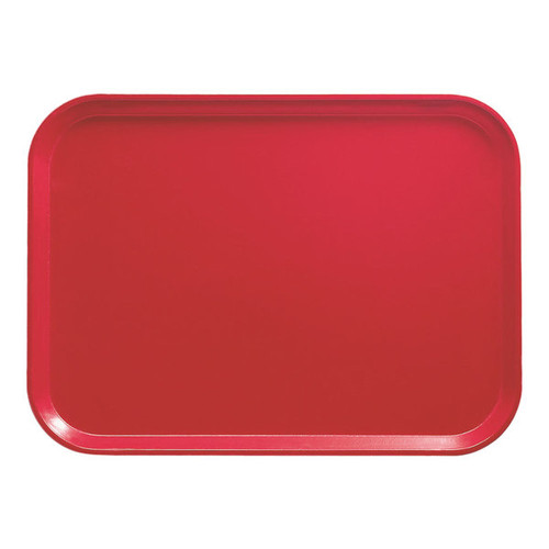 Cambro 1622521 16" x 22" Rectangular Fiberglass Cambro Red Camtray