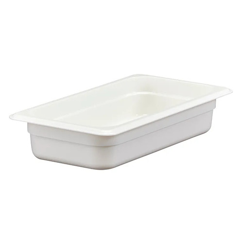 Cambro 32CW148 2.5 Qt. White Polycarbonate 1/3 Size Camwear Food Pan - 6/Case