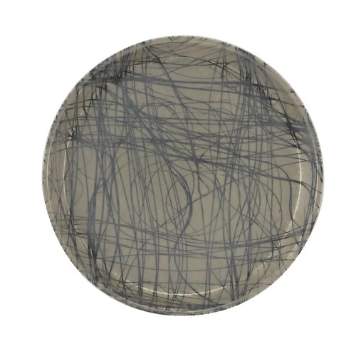 Cambro 900277 9" Dia. Round Swirl Gray Fiberglass Serving Camtray - 12/Case