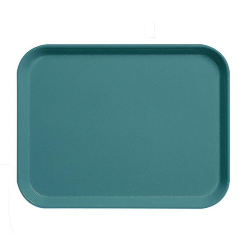 Cambro 1520CL674 15" x 20.25" Rectangular Fiberglass Steel Blue Camlite Tray - 12/Case