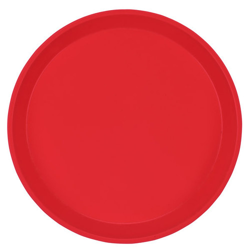Cambro 1600510 16" Dia. Round Fiberglass Signal Red Serving Camtray - 12/Case
