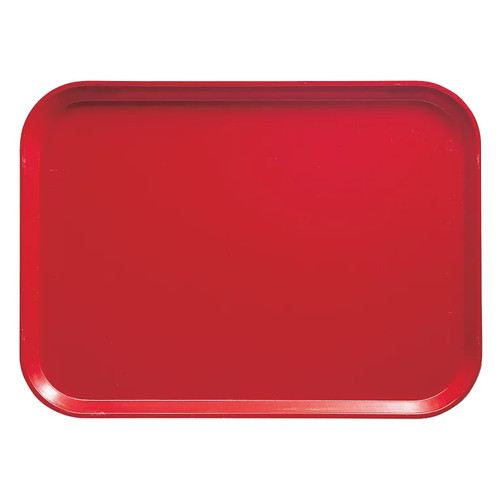 Cambro 1520510 15" x 20.25" Rectangular Fiberglass Signal Red Camtray - 12/Case