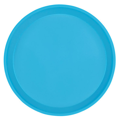 Cambro 1550518 16" Dia. Round Fiberglass Robin Egg Blue Serving Camtray - 12/Case