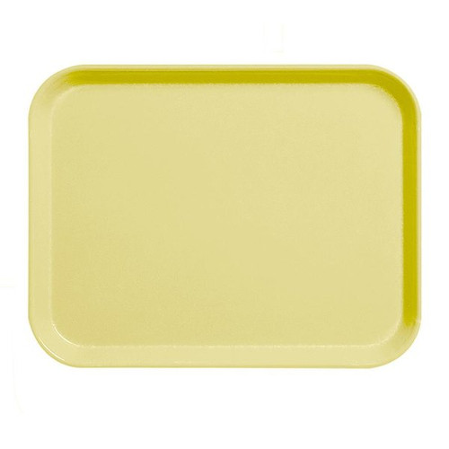 Cambro 1520CL145 15" x 20.25" Rectangular Fiberglass Yellow Camlite Tray - 12/Case