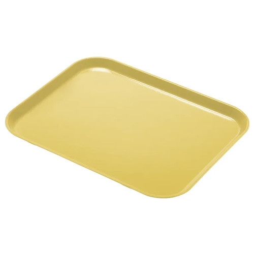 Cambro 1520CL145 15" x 20.25" Rectangular Fiberglass Yellow Camlite Tray - 12/Case