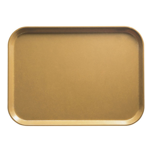 Cambro 1622514 16" x 22" Rectangular Fiberglass Earthen Gold Camtray