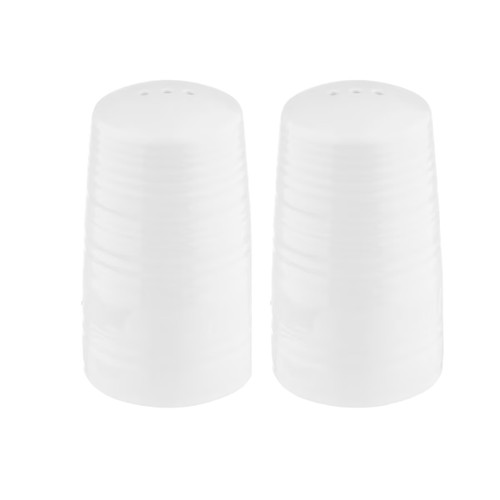 TableCraft Products 10413 2" W x 3 3/8" H 1.25 Oz. White Melamine Pulito Collection Salt & Pepper Shaker - Set
