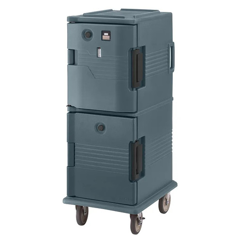 Cambro UPCHT800191 20.50" W x 54" H x 27.13" D Granite Gray Polyethylene Ultra Camcart Heated Food Pan Carrier - 110V