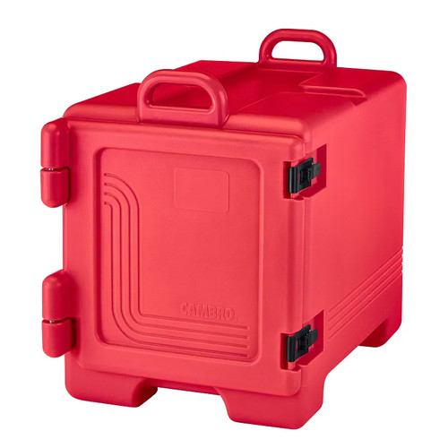 Cambro 1318CC158 17" W x 25.75" D x 22.38" H For Half Size Sheet Pans Trays and a Variety of Food Pan Sizes Holds Food at Safe Temperature for 4+ Hours Labeling Area on Door Hot Red Combo Carrier