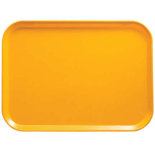 Cambro 3343504 13" W x 17" D Rectangular Dishwasher Safe Mustard Camtray - 12/Case