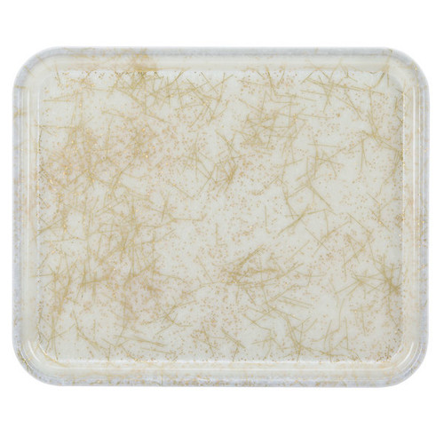 Cambro 3753526 14.56" W x 20.87" D Rectangular Dishwasher Safe Galaxy Antique Parchment Gold Camtray - 12/Case